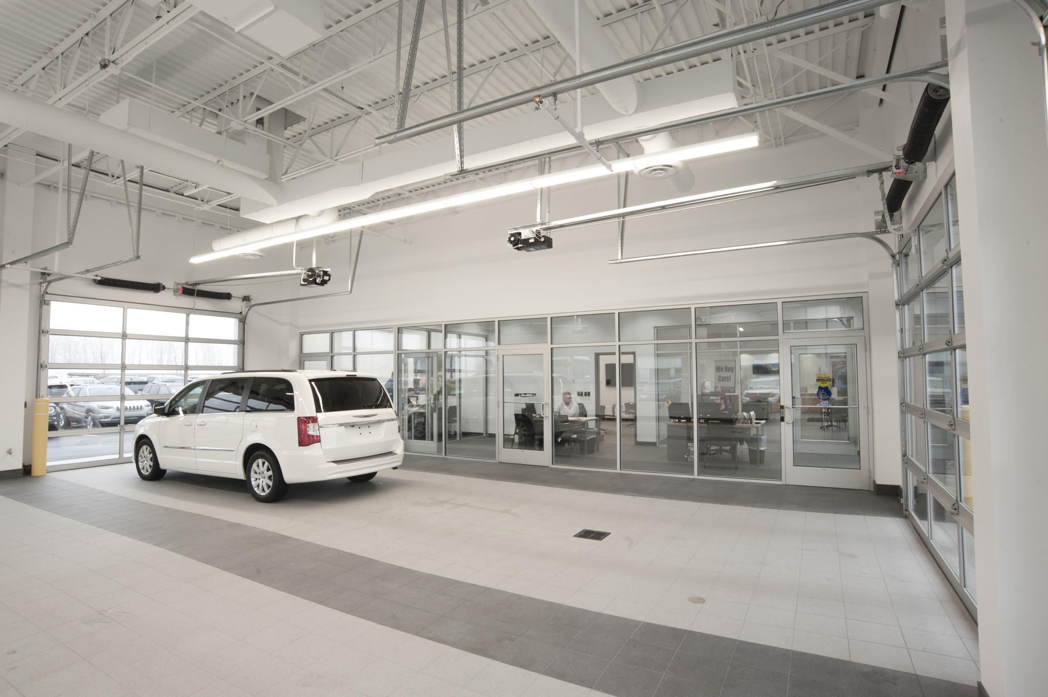 image of vehicle inside service center garage