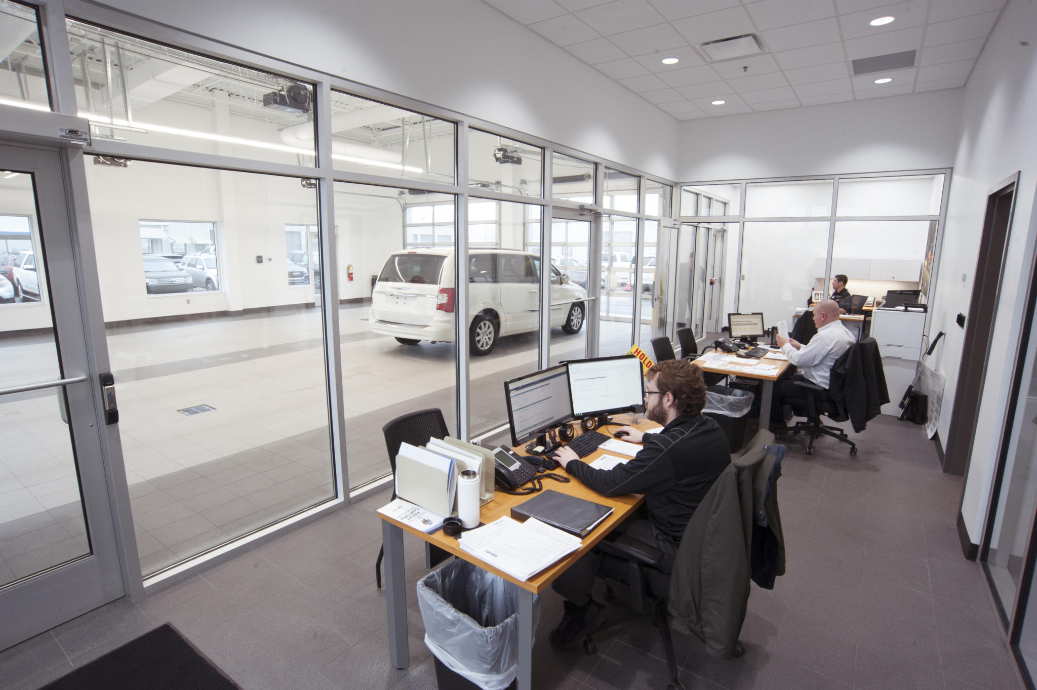 image of office space at car service center garage