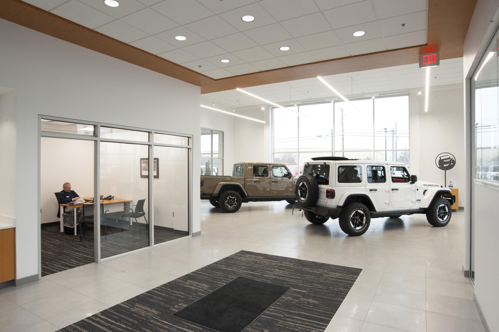 image of lobby with vehicles inside