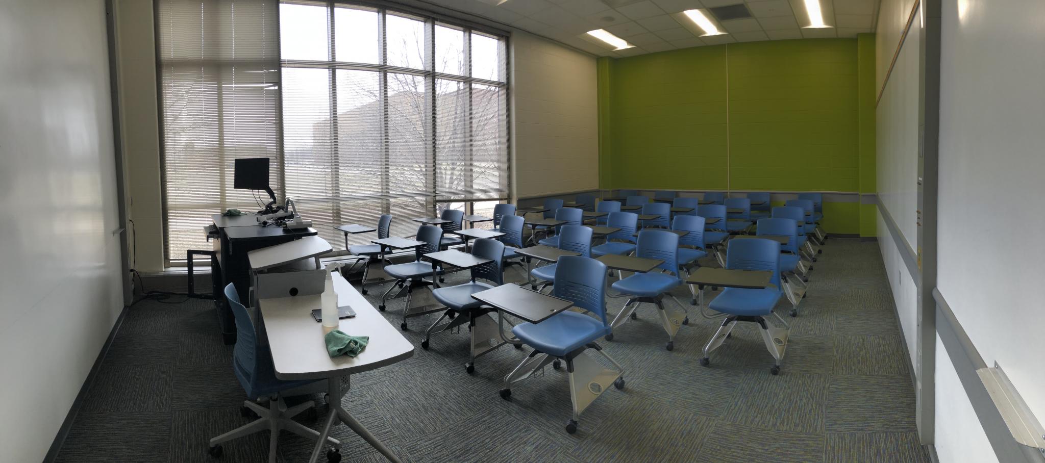 photo of classroom with large windows