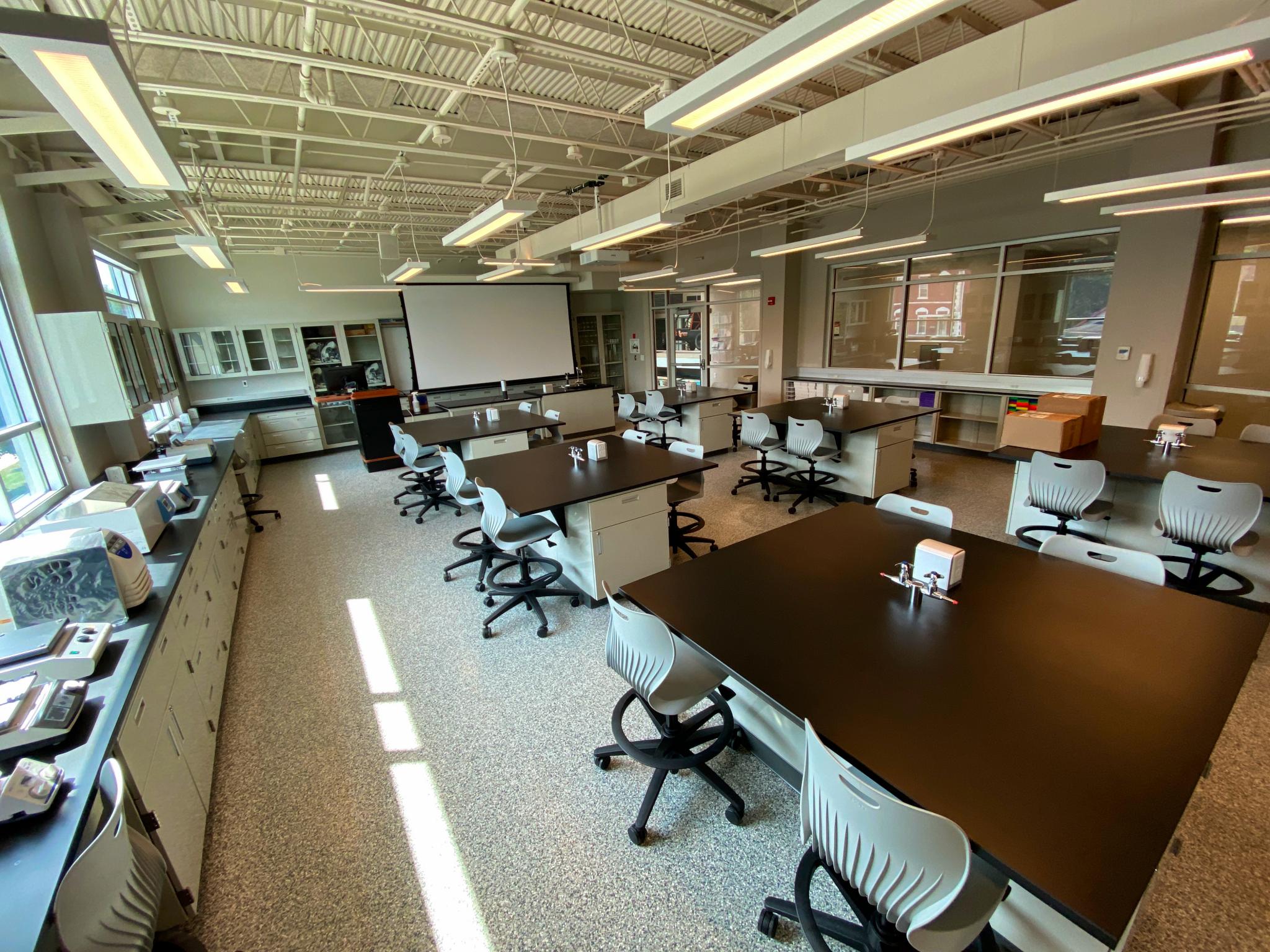 image of science lab space with countertops