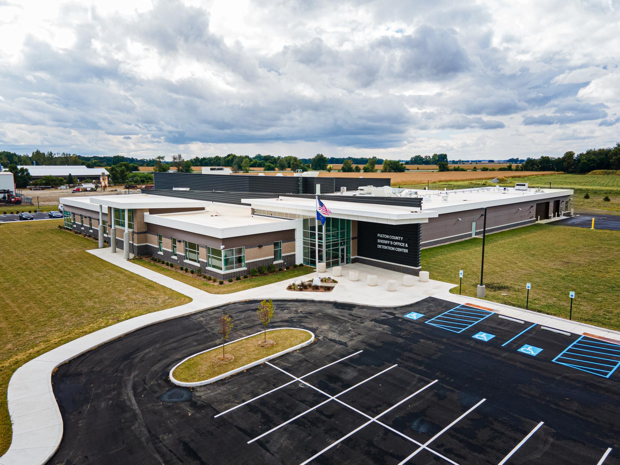 an aerial image of a building