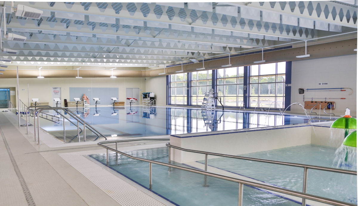 YMCA view of interior swimming pools